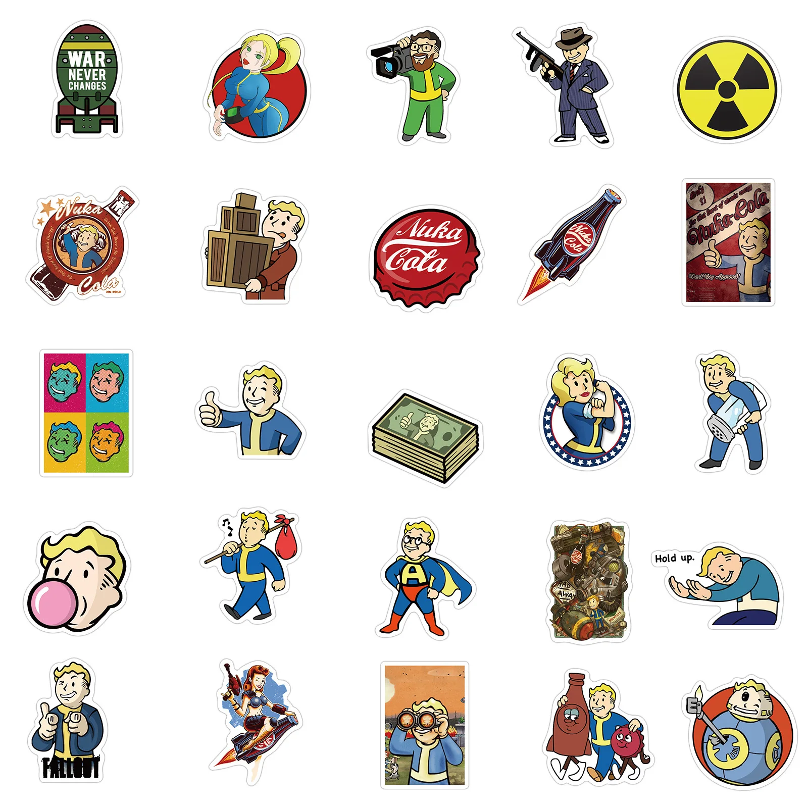 50 наклеек для игр Fallout граффити чемодан ноутбук сделай сам водонепроницаемые без