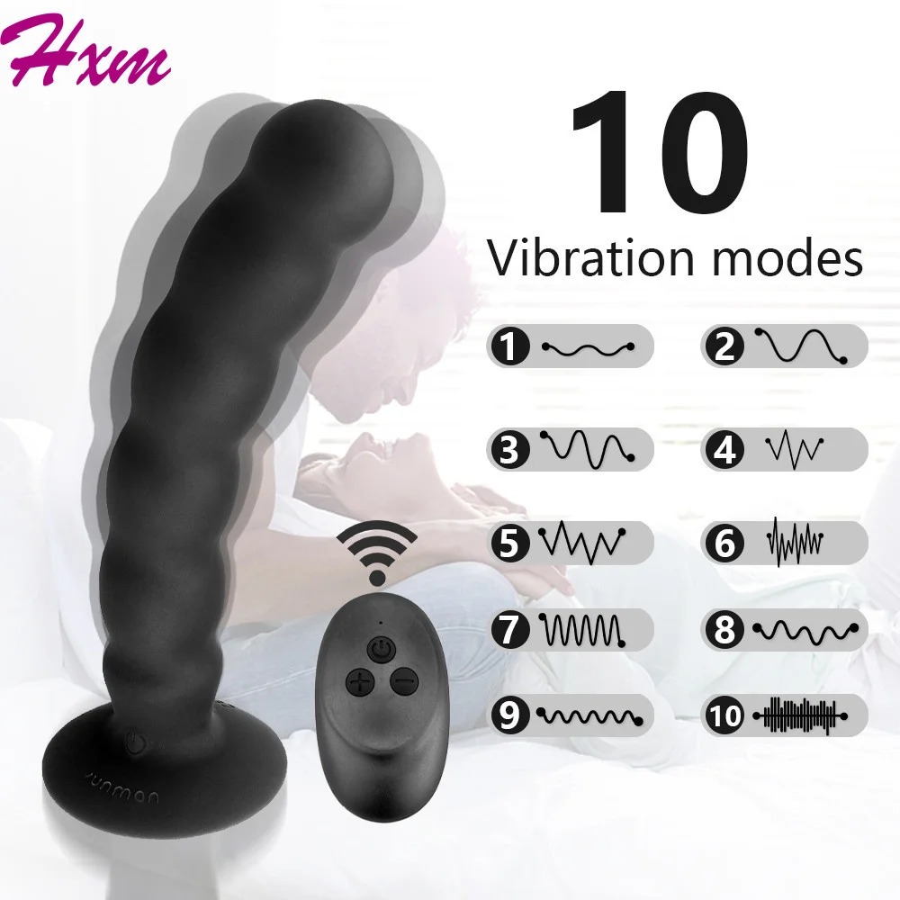 

Vibrador Anal de cuentas para masaje de próstata para hombre y mujer Gay, Juguetes sexuales, tapón Anal, consolador con ventosa