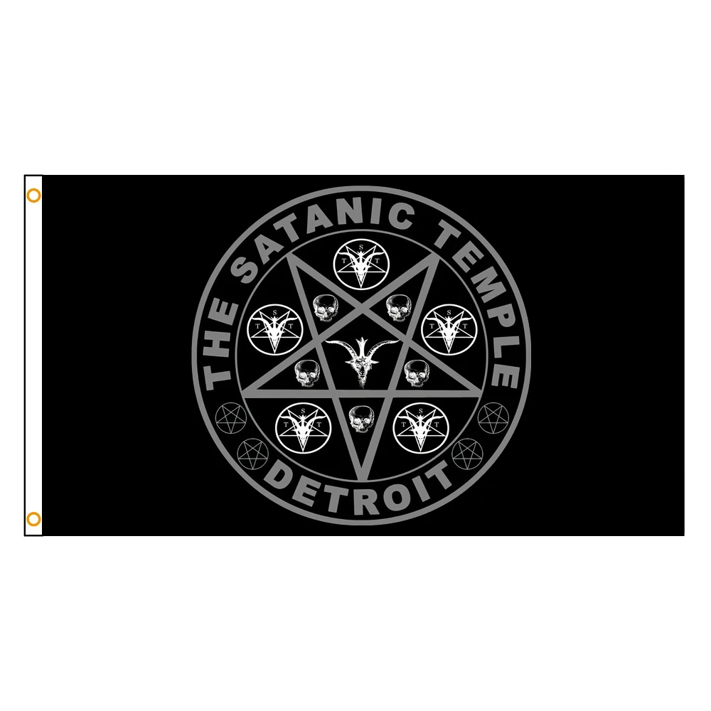 

90x150cm Satanic Temple's Flag Polyester Printed Banner For Decor