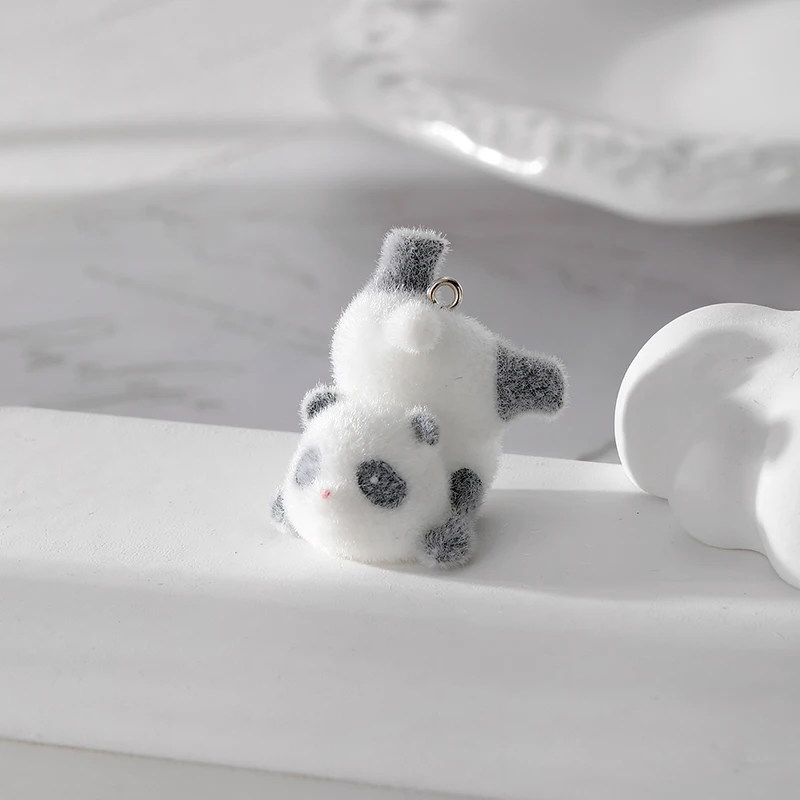 2 шт. флокирующий плащ кролик панда собака подвески из смолы милые 3D Животные для