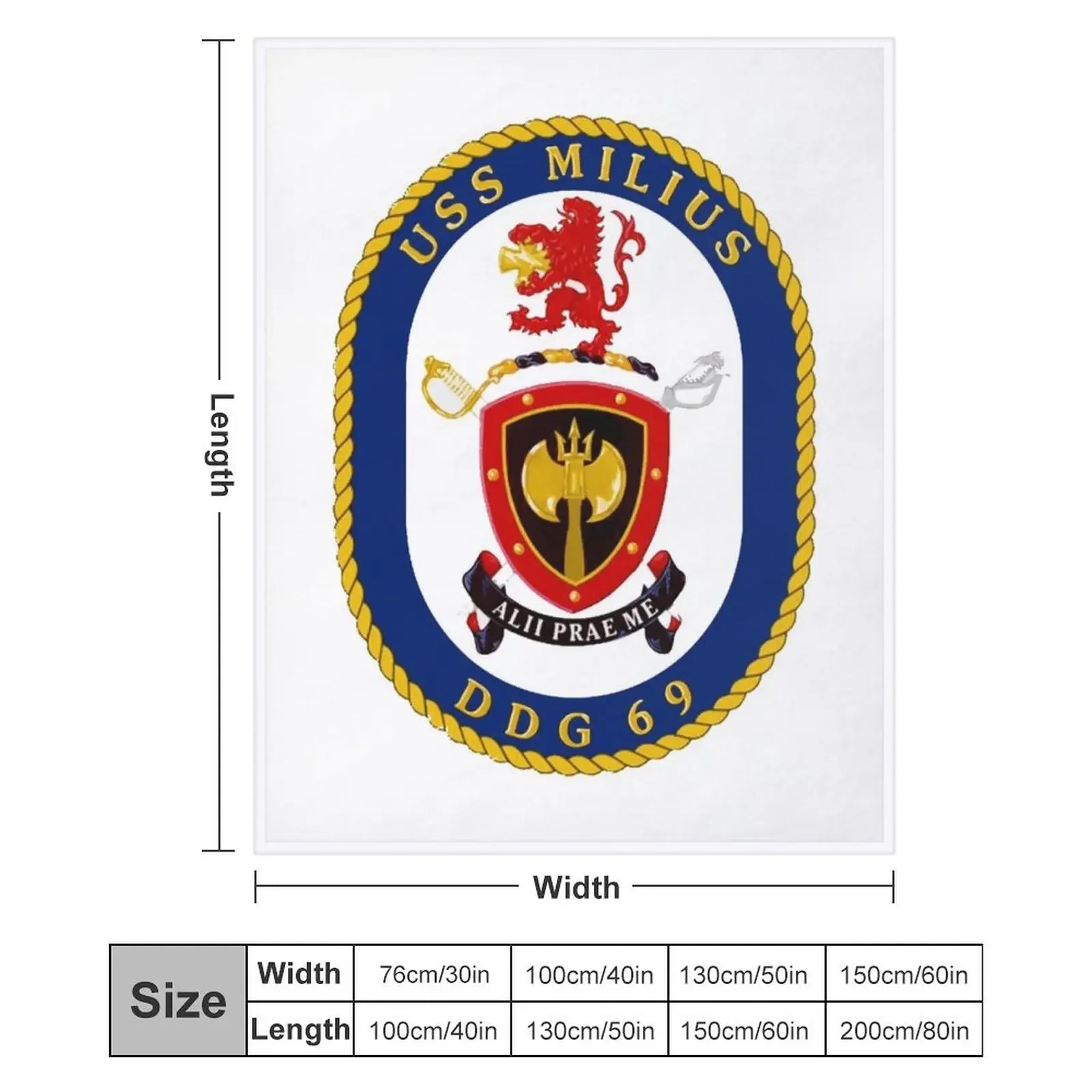 DDG-69 USS Milius Crest Плед Фланелевые дизайнерские диваны Термальные одеяла