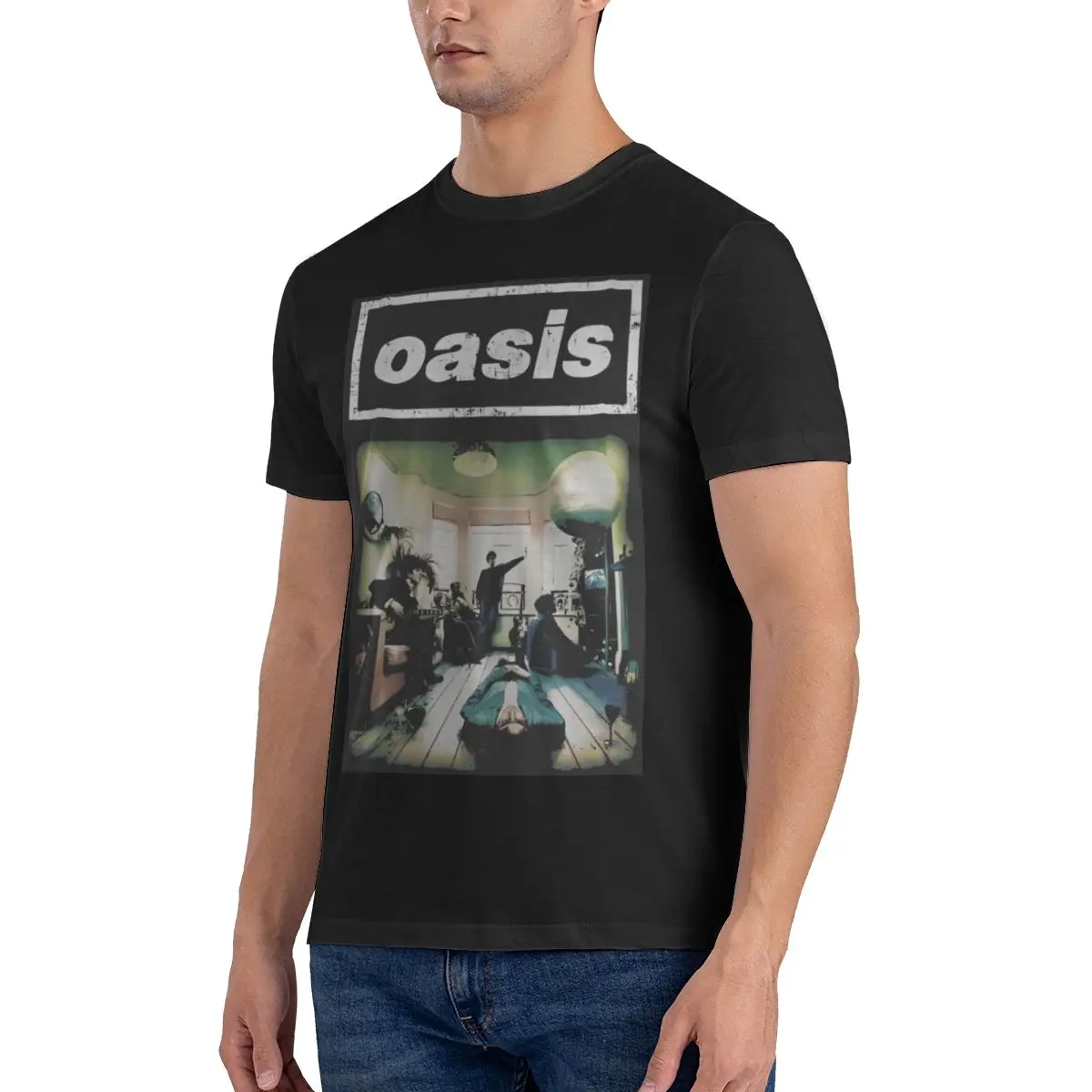 Роскошные футболки для мужчин летняя рубашка с принтом рок 90'S Oasis хлопковая
