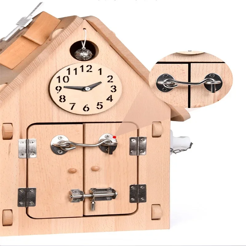 Монтессори занятый дом Детский пазл для раннего развития многофункциональная