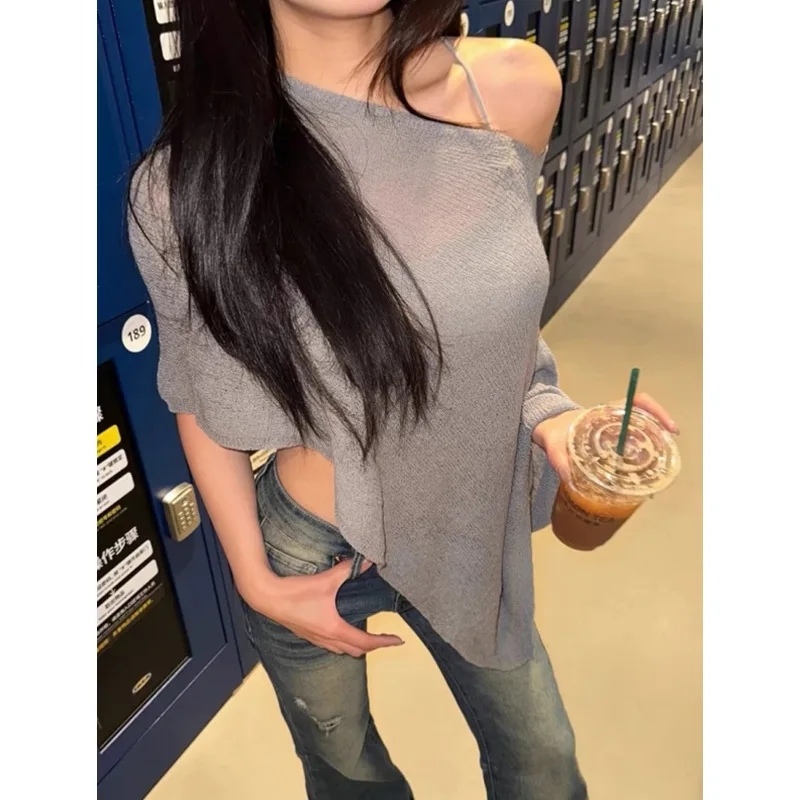 Пуловеры верхняя одежда асимметричная шаль рубашка для защиты от солнца Женская