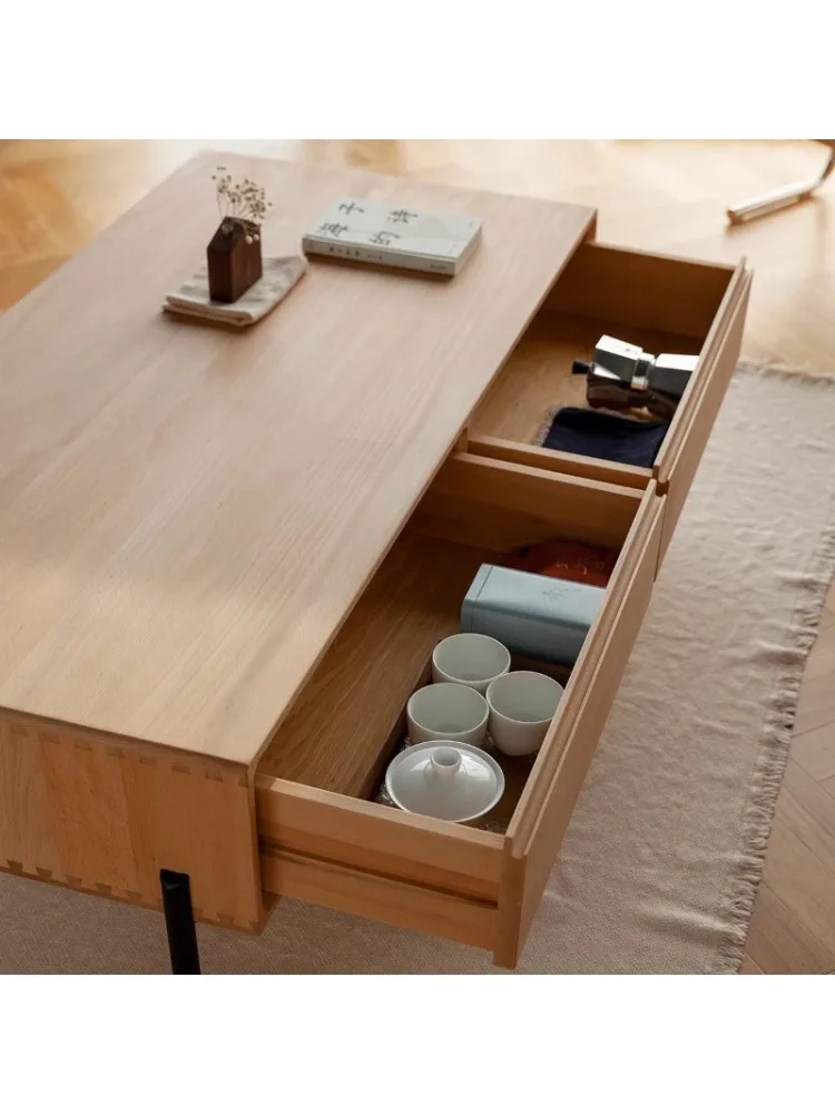 Простой скандинавский чайный столик из черного ореха и дерева прямоугольный