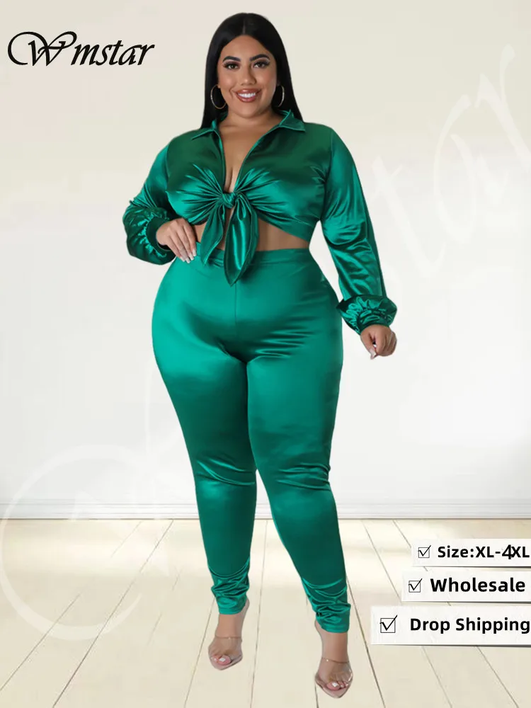 

Женский осенний комплект из 2 предметов, однотонный топ с бантом и широкие леггинсы