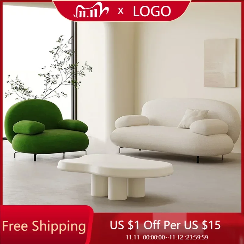 

Nordic 3 Seater Sofa Stretch Living Room Adults Modern Couch Modular White Ergonomic Straight Canape Salon Bedhome Furniture