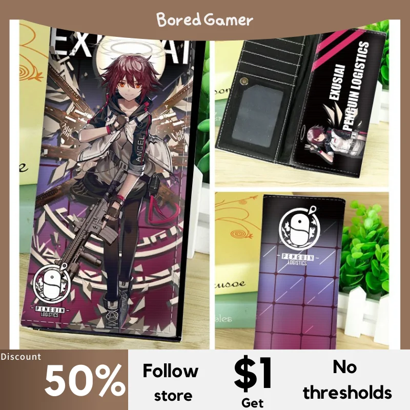 

Game Arknights Amiya Angel Rhode Cosplay Cartoon Short Long Wallet PU Leather Purse Card Holder Billfold Fashion Money Bag Gift