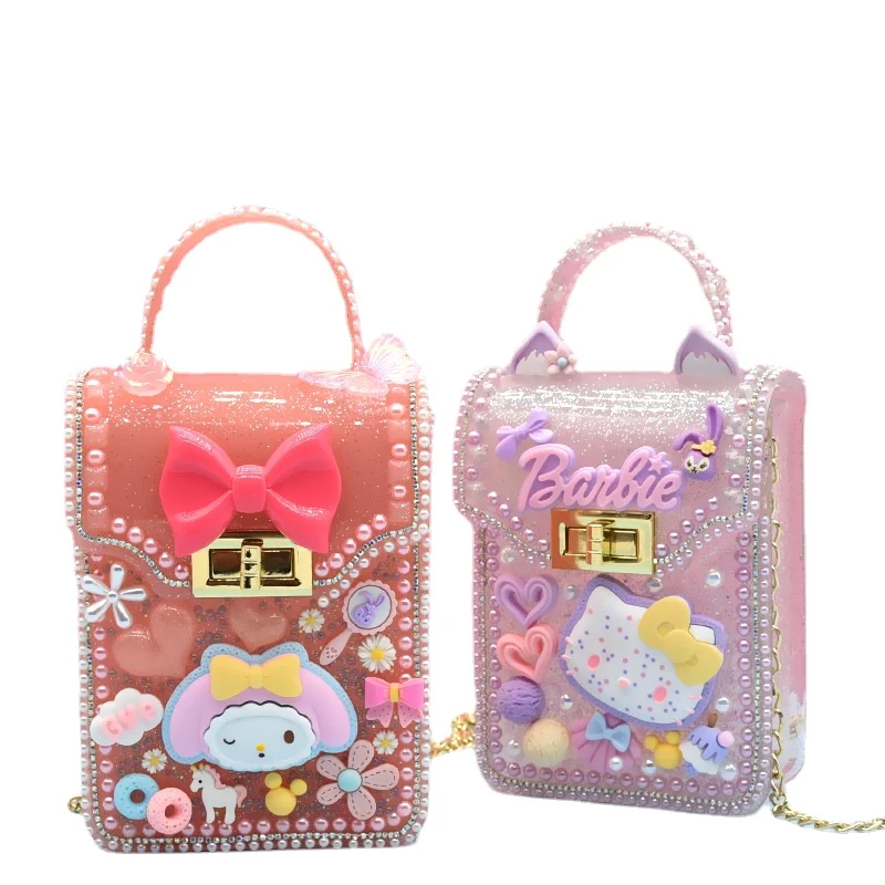 

Sanrio детский материал ручной работы сумка кремовая клеевая паста безделушки креативная самодельная Индивидуальная сумка седельная сумка кошка праздничные подарки