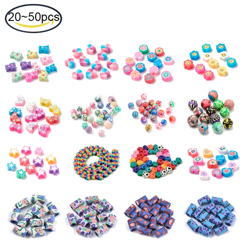 

Бусины из полимерной глины ручной работы, 10-12 мм, 20-50 шт.