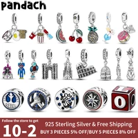 silver color charms beads for jewelry making fits pandach 925 original bracelets women color pendant beads diy jewelry 2022 new