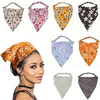 style boho womens elastic headband triangle bandana floral print bandana scarf hair accessory tiara