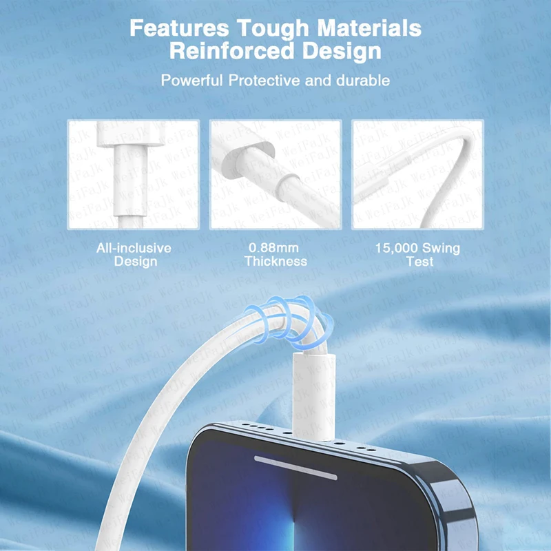 Фото Apple Оригинальный кабель для быстрой зарядки PD 40 Вт для iPhone 11 12 13 14 Pro Max X XS XR 8 Plus USB-кабель для зарядки молнии типа C №4