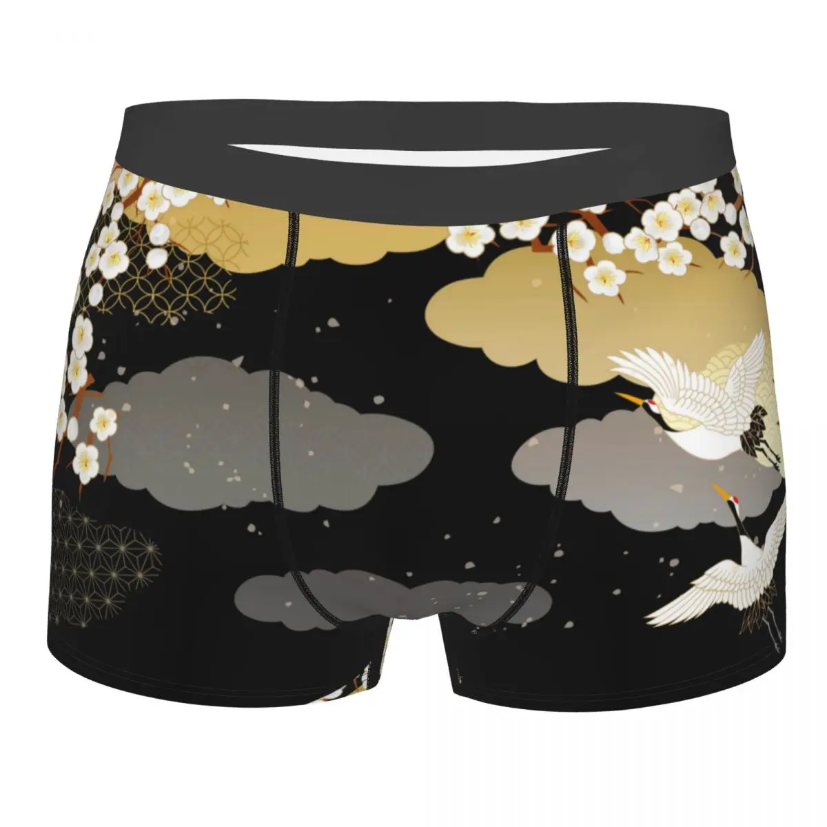 

Sexy Boxer Comfortable Homme Japanese Crane And Clouds Shorts Boxer Men Underwear Male Panties Shorts Homme