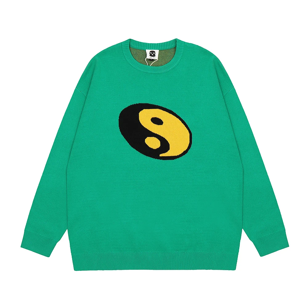 

Женский и мужской пуловер в стиле пэчворк, с круглым вырезом