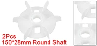 2pcs motor fan blade 150x28mm 175x28mm 155x24mm round shape bore white engineering plastic with 6 vanes y112 2 y112 4 y90 4