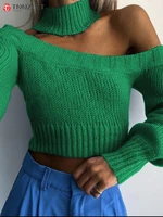 tnnzeet off shoulder sexy sweaters women 2022 autumn streetwear solid long sleeve knitted pullovers casual fashion knitters