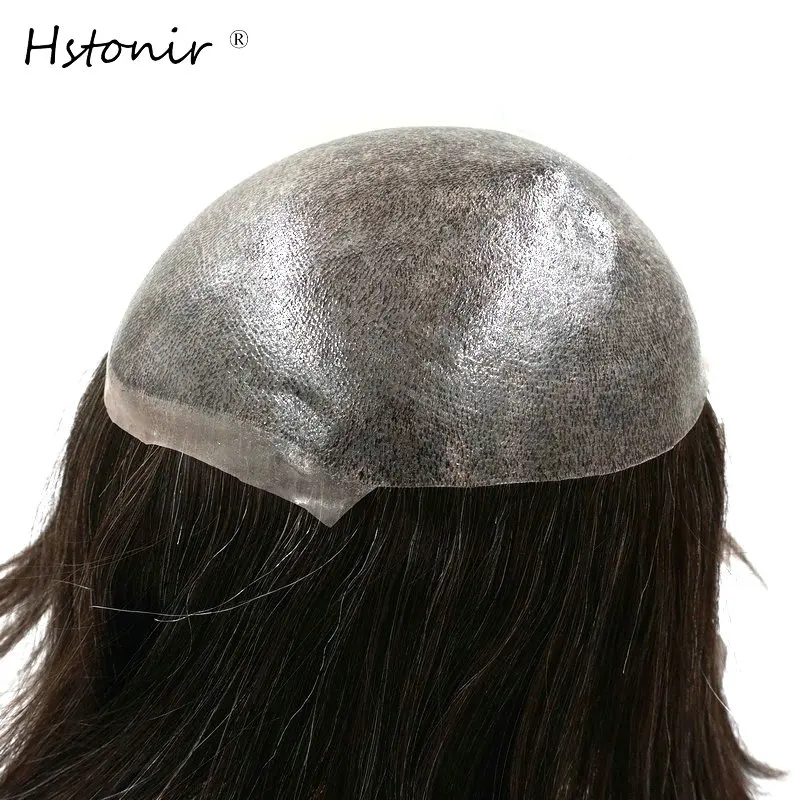 

Hstonir Injection European Remy Hair Replacement 8 Inches Hair Length Toupee Top Piece Straight Human Hair Topper H076