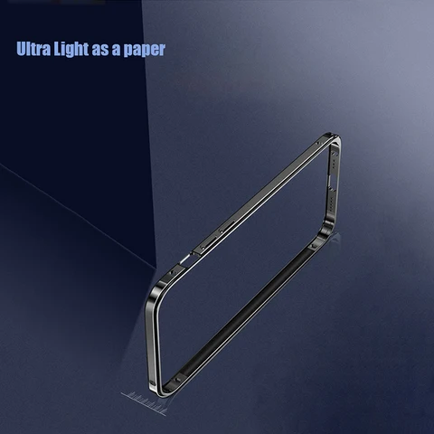 Алюминиевый металлический бампер с рамкой для iPhone 17 16 15 14 13 12 Pro Max, ультратонкие защитные жесткие задние бамперы из легкого сплава