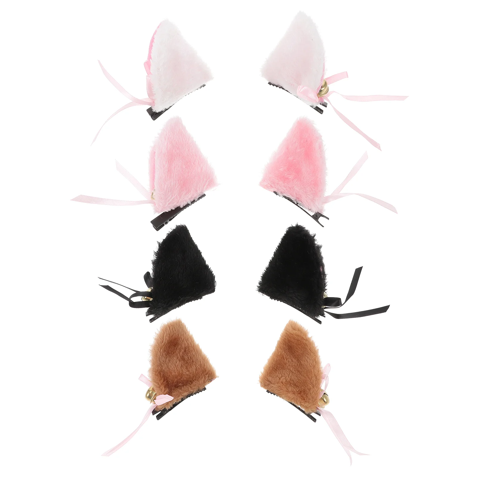 

4 Pairs Cat Ears Hairpin Headband Clip Goth Girl Clothes Accessories Halloween Clips Iron Miss