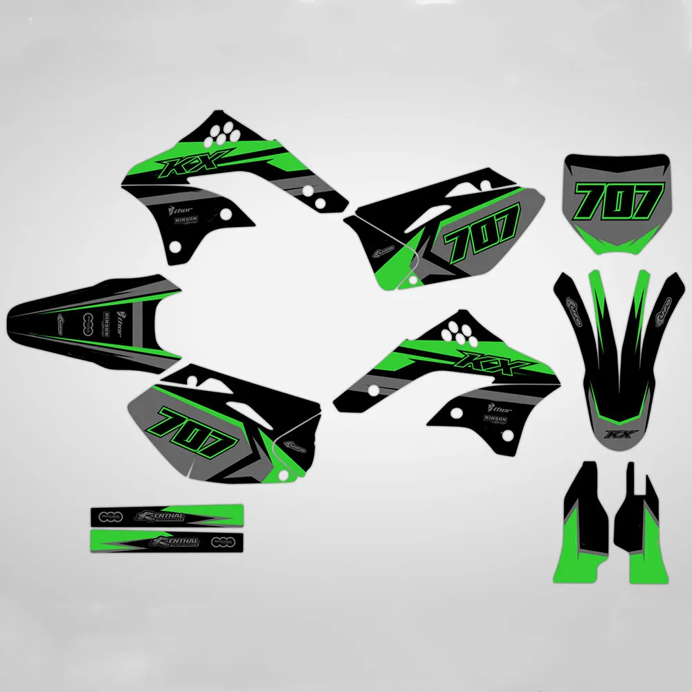 Бесплатные пользовательские номера Мотокросс графика фоны наклейки Наборы для