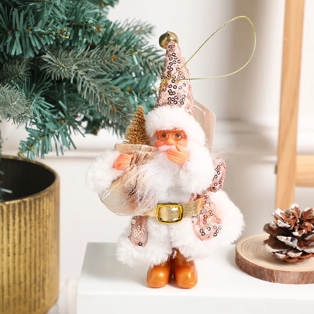 Рождественская стоячая кукла Санта-Клауса милые подвесные украшения плюшевые