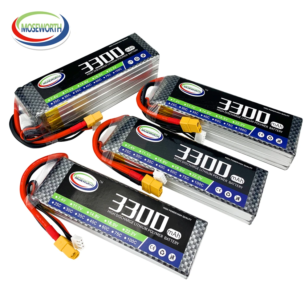 Аккумулятор LiPo Big Sale 2S 3S 4S 6S 1300 1800 2200 3300 4000 12000 16000 мАч для вертолета, квадрокоптера, автомобиля, лодки и дрона.