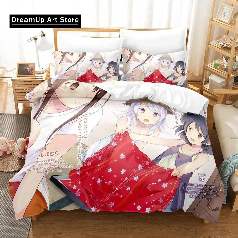 Комплект постельного белья Anime Kawaii Gilrs Adachi and Shimamura Single Twin Full Queen King Size комплект для