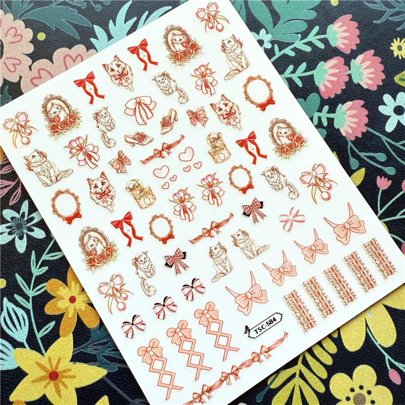 Новейшая серия TSC-620 ко Дню святого Валентина 3d наклейки для дизайна ногтей шаблон