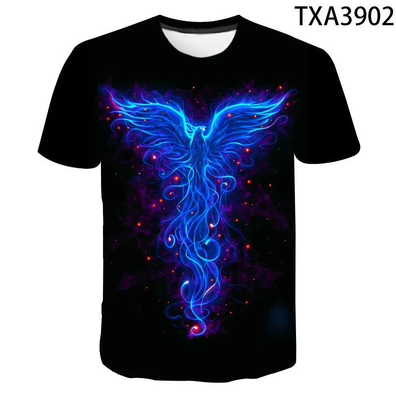 

New Summer Phoenix Printed 3D T-shirt Men Women Children Summer Cool Tee Tops Male Streetwear Cool T Shirt Boy girl Kids