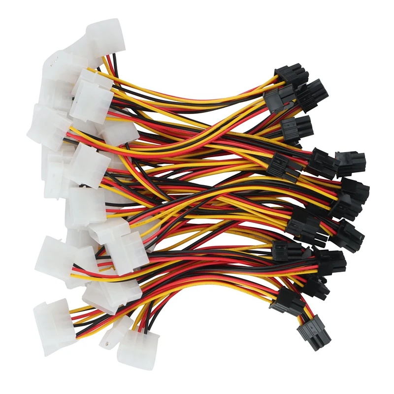 2 адаптера питания Molex-PCI-E 4 контакта 6 контактов кабель преобразователя
