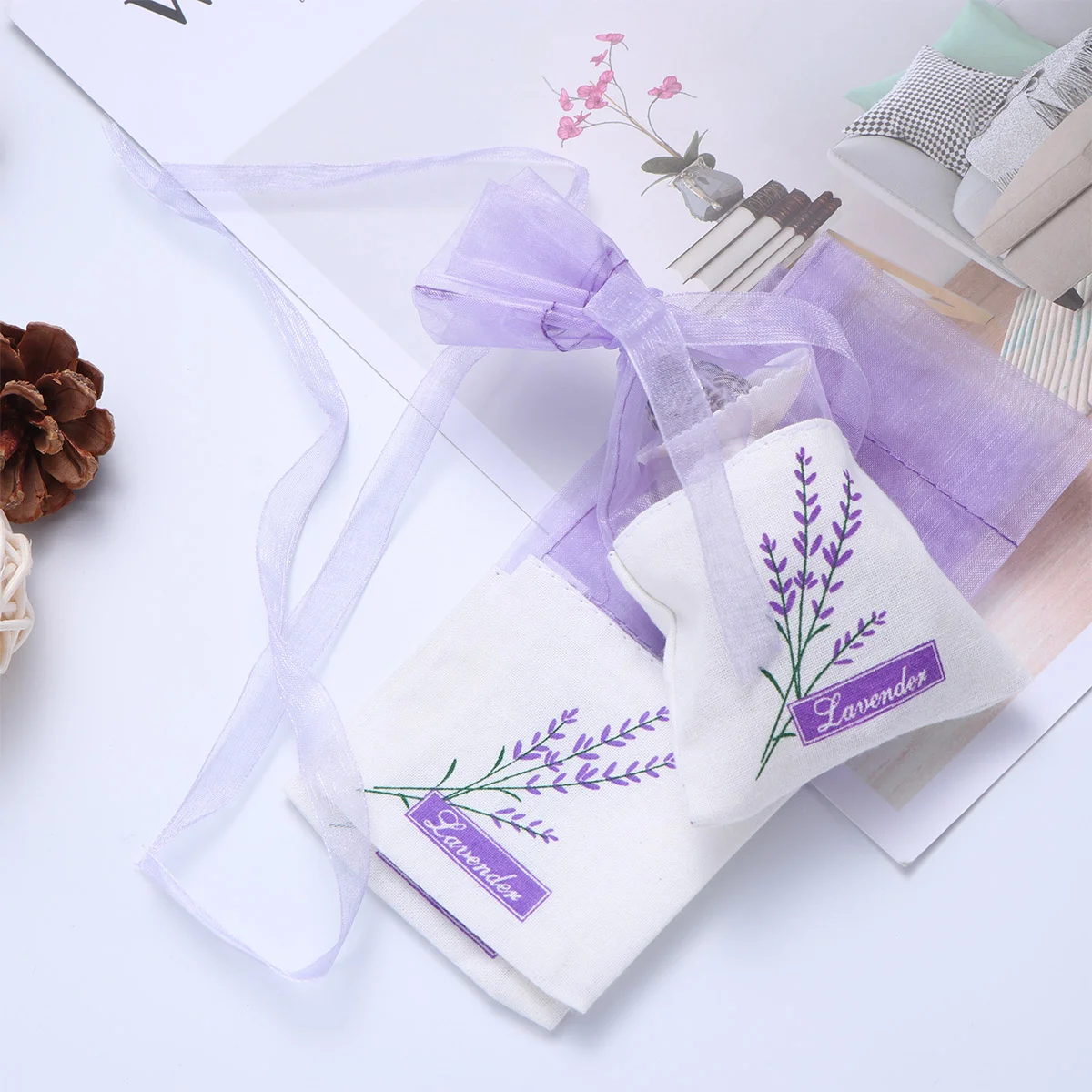 

Sachet Lavender Empty Sachets Scented Organza Fragrance Drawers Drawstring Dried Gauze Closet Potpourri Pouch Cotton Sack Air