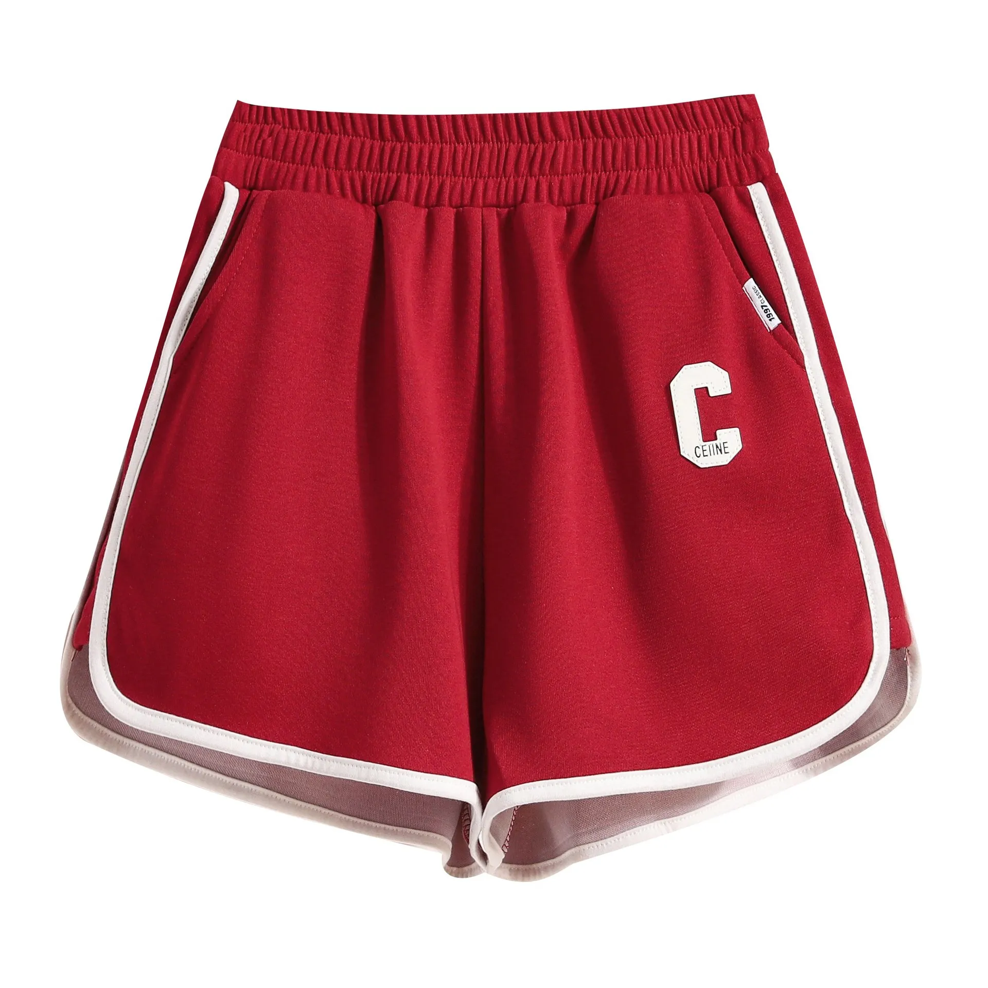 Summer Sport Shorts Women High Waisted Letter Patchwork Casual Sweatshorts Loose Fit Ladies Bottoms Street Fashion Style Shorts