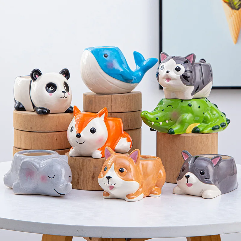 

Современный плантатор для фотографий, искусственный керамический цветочный горшок ручной росписи, украшения