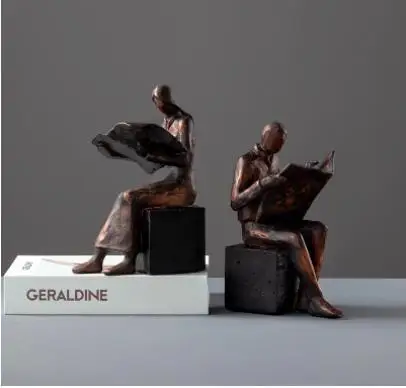 

Винтажная фигурка, скульптура, библиотека, Книжная подставка, книжный конец, абстрактный герой, статуя, настольное украшение, книжная полка, фигурки, статуэтка