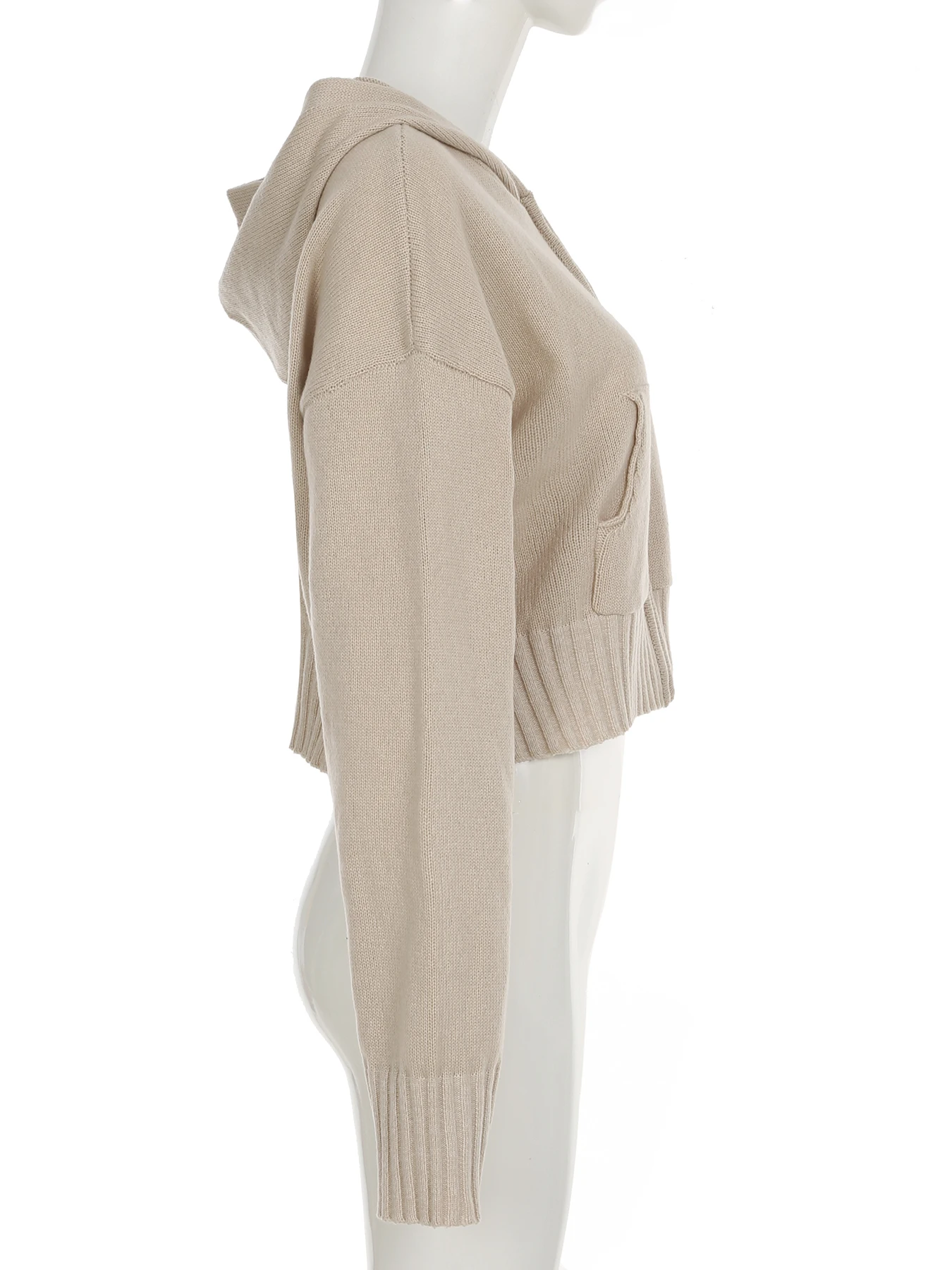 IAMSURE повседневный вязаный свитер с капюшоном и карманами базовое пальто на