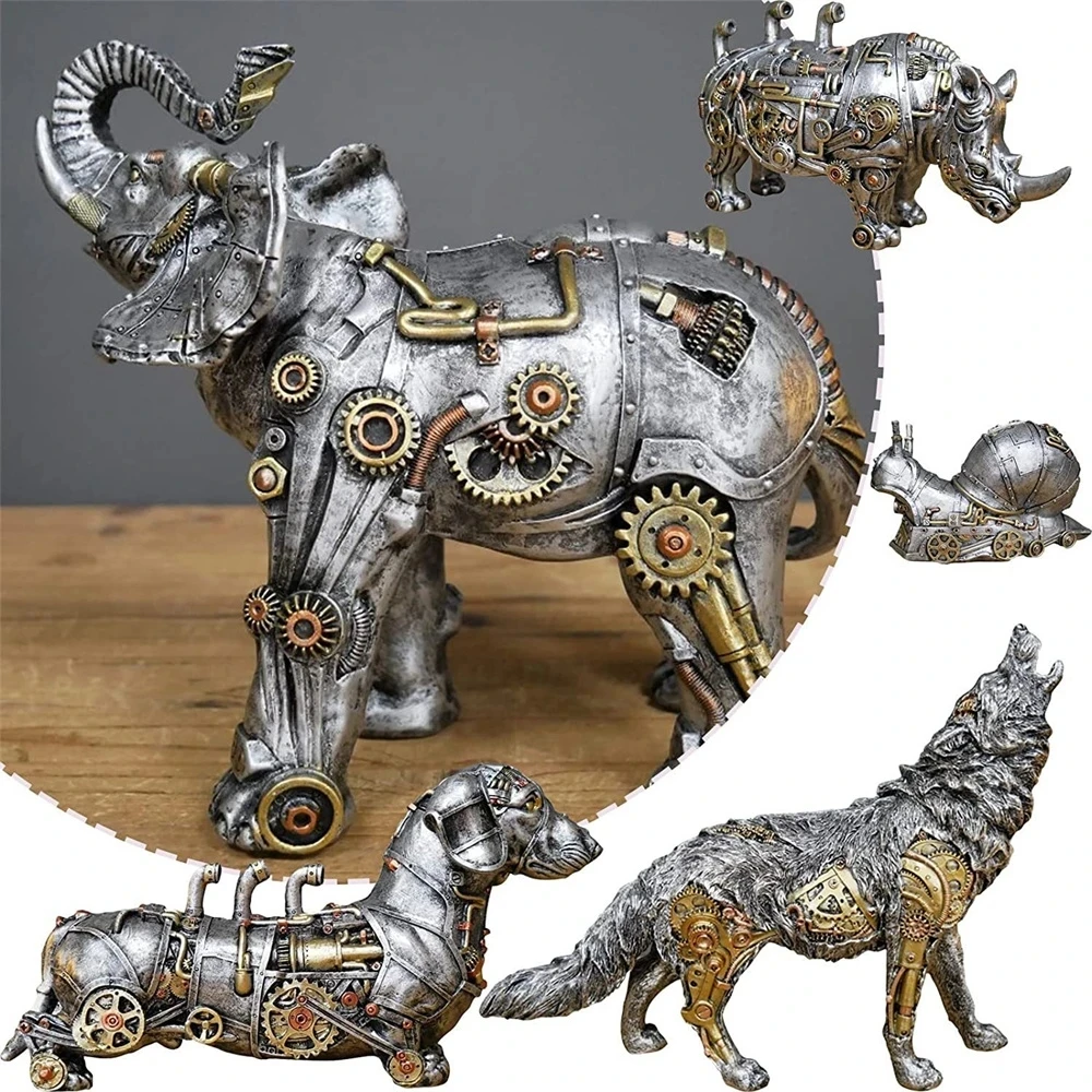 

Steampunks Style Animal Sculpture Mechanical Animal Ornament Decoration Heavy Industry Decoration Resin Mechanical Decoration Pe