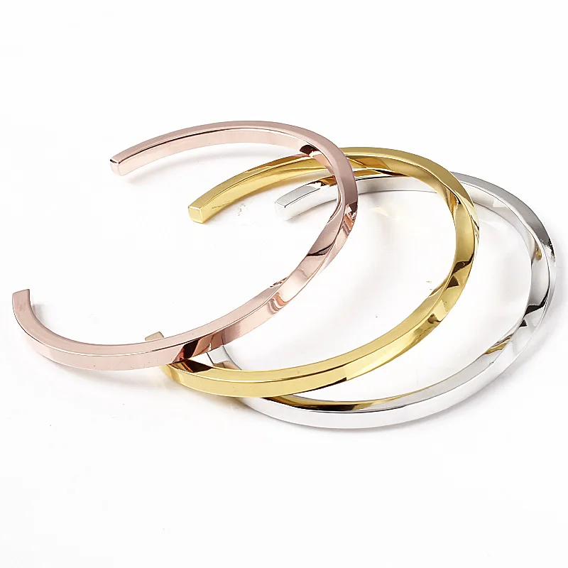 

Mobius Ring Bracelet Open Gold Twisted Wire Square Stainless Steel Jewelry