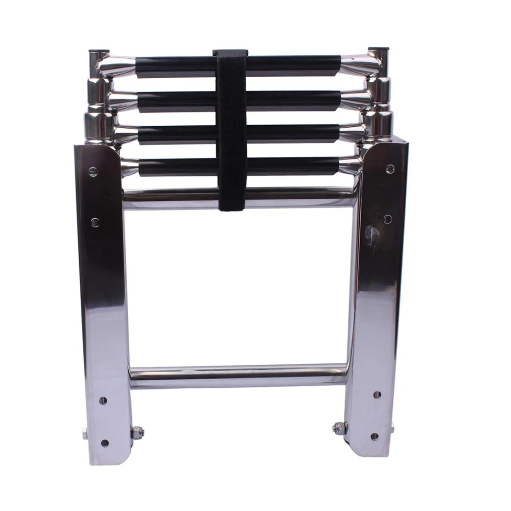 Marine Stainless Steel Launching Ladder 4 Step Folding Ladder Telescoping Pedal Boat for Yacht Speedboat Accessories barcos