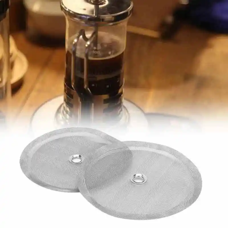 

2PCS Coffee Press Filter Mesh Stainless Steel Filter Screen Replacement for Coffee Press Accessory