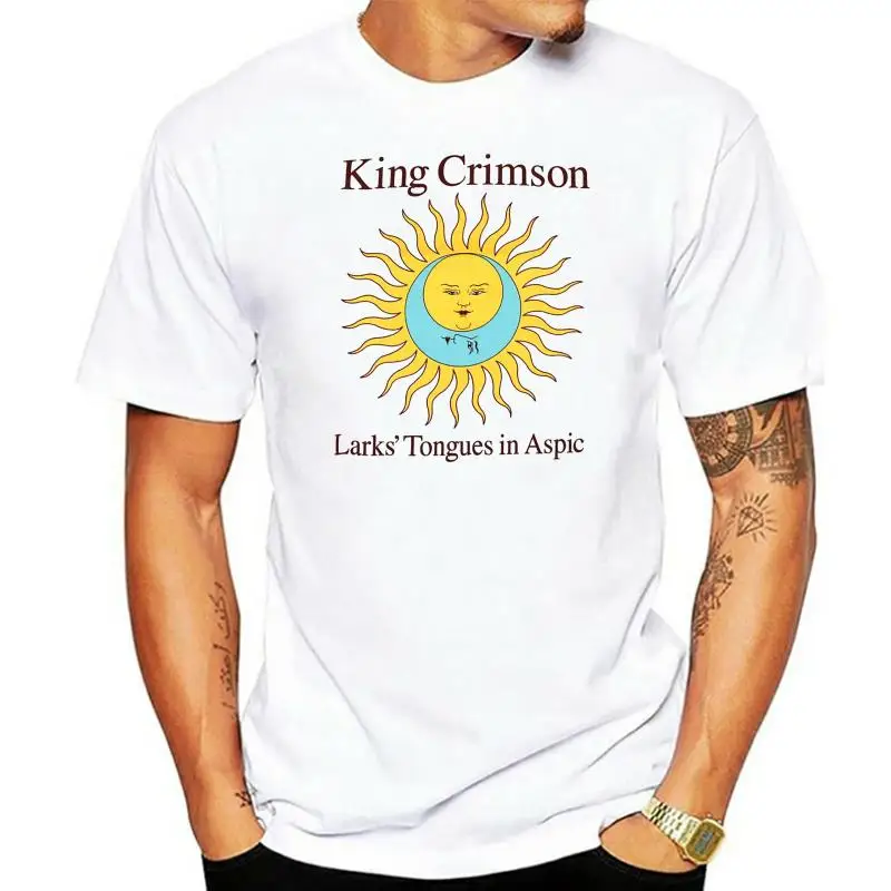 

King Crimson Men Larks Tongues In Aspic White T-shirt White Summer Men fashion TeeComfortable t shirt hot tees