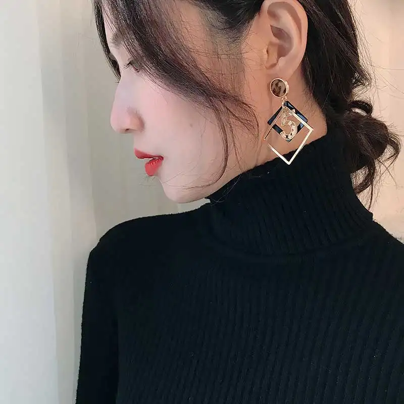 Модные модные серьги с буквой 5 золотой цвет тупая краска висячие цифрами