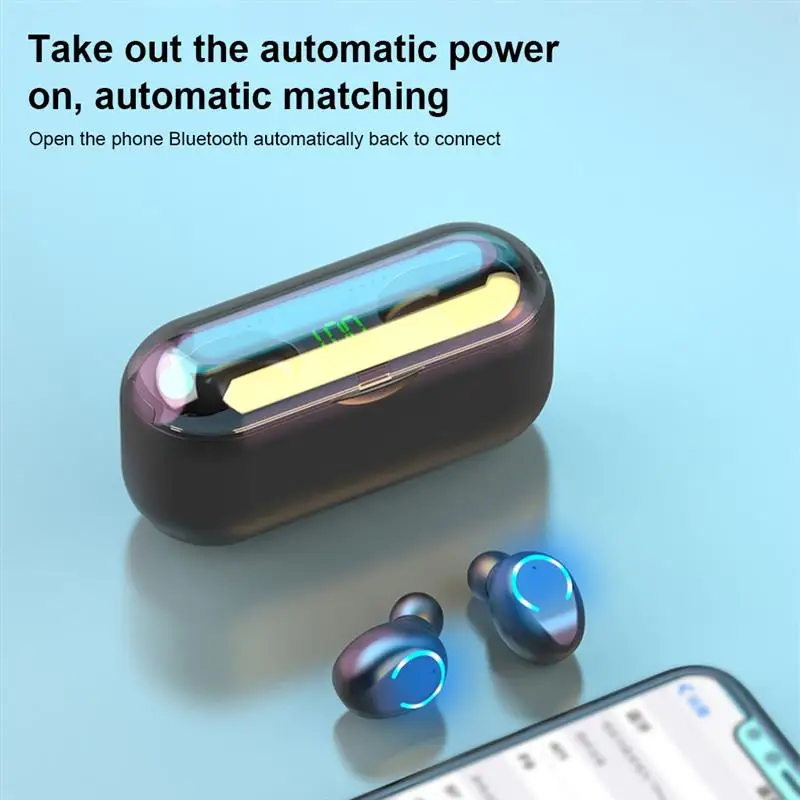 

F9 TWS Wireless Bluetooth Earphone Headphone Sport Touch Mini Earbuds Stereo Bass Headset with 1200mAh Charging Case Power Bank