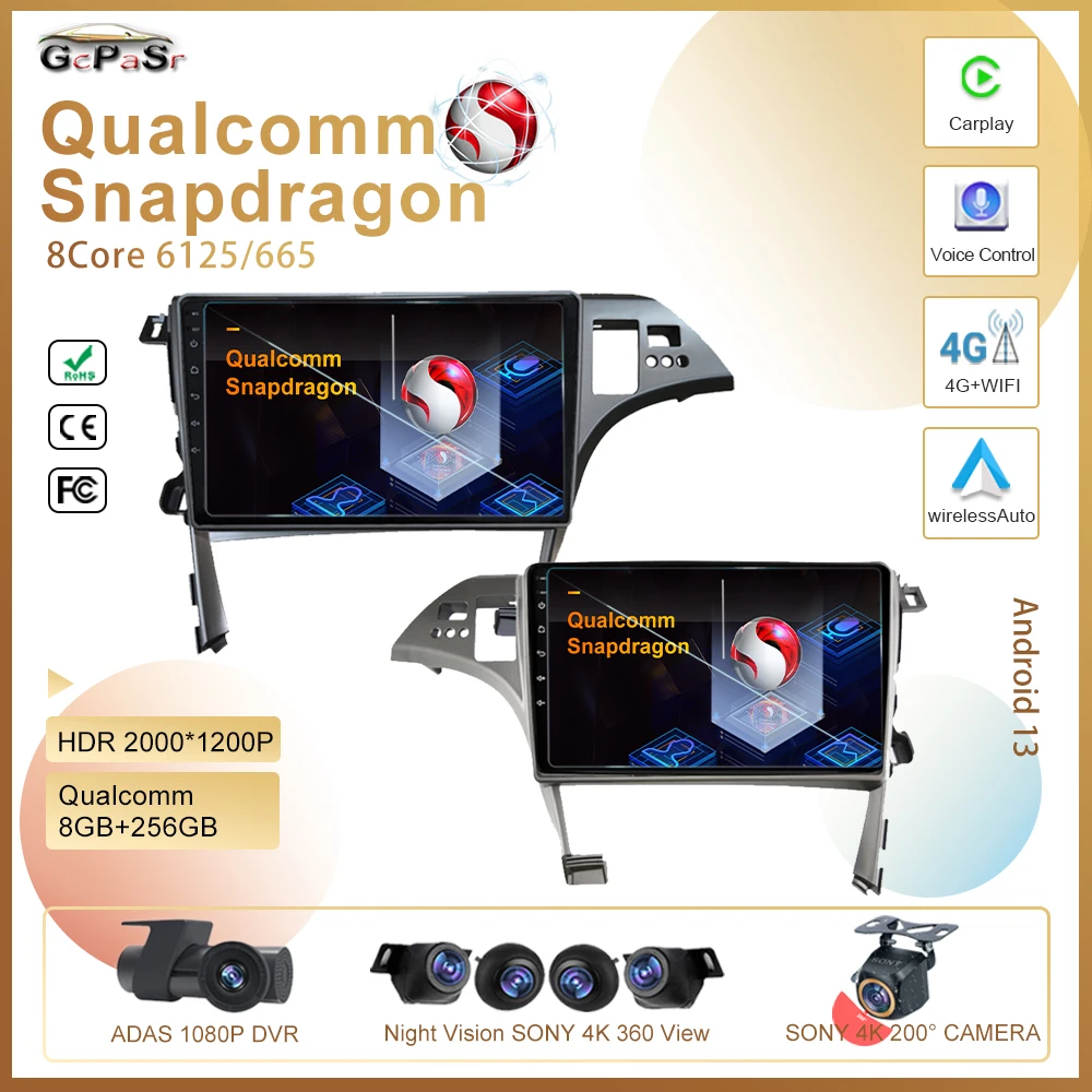 Android 13 для Toyota Prius XW30 2009-2015 левый привод Android Авто 4G WIFI Carplay GPS навигация без DVD мультимедийный плеер