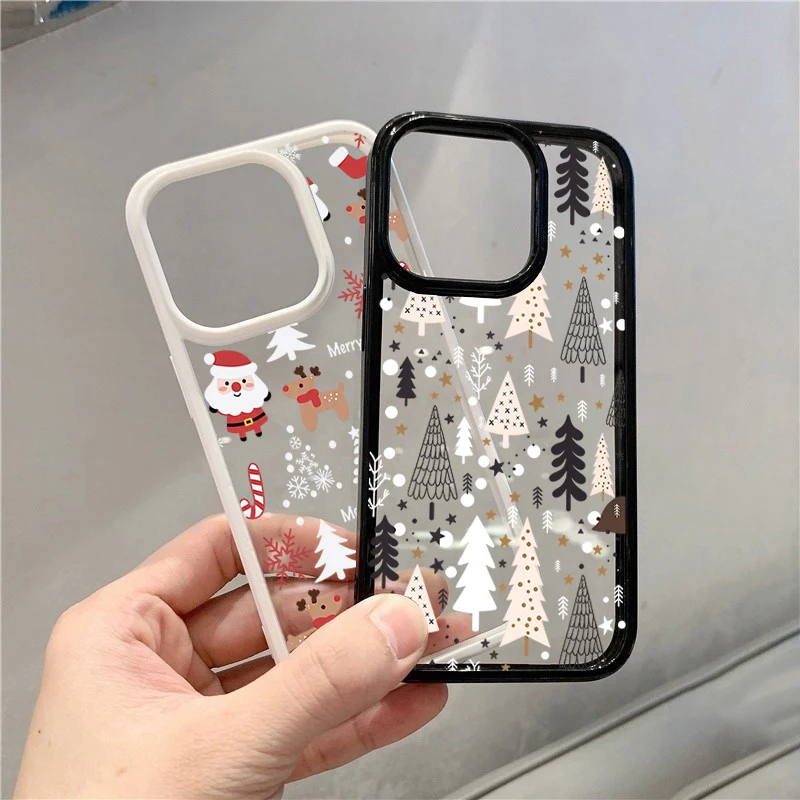 Фото Чехол для телефона с рождественской елкой и Санта-Клаусом для Samsung Galaxy A06 A16 A36 A56 A55 A54 A35 A34 S26 S25 Plus S24 Ultra S23 FE №4