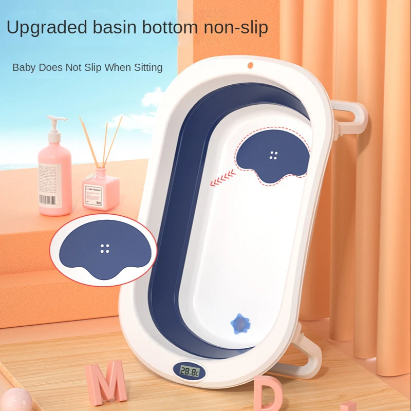 Baby Bathtub Bathing Utensil Children's Foldable Warm Sitting and Lying Large Bathtub