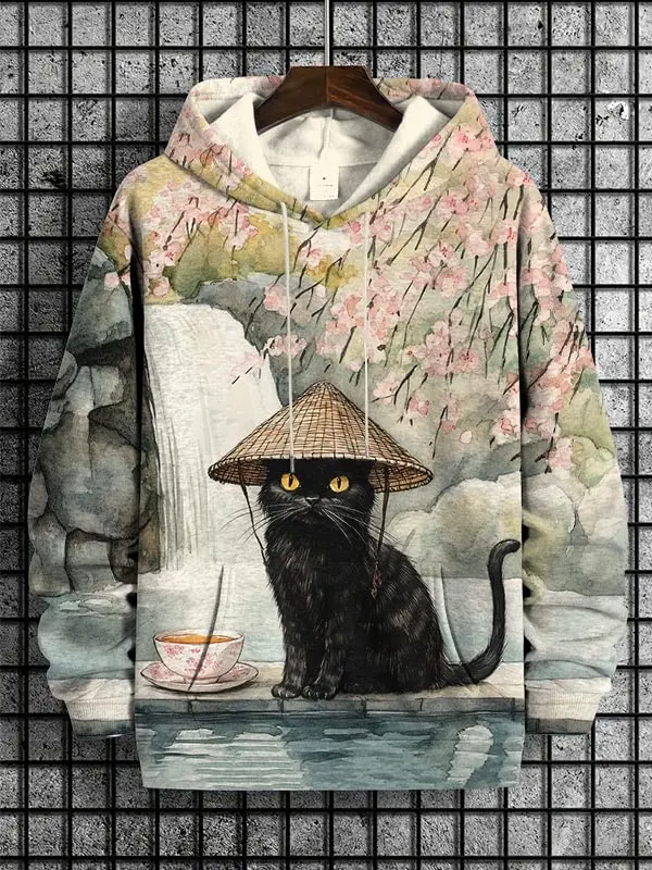 2025 мужские толстовки с забавным котом Mondrian разноцветные блоки толстовка 3D