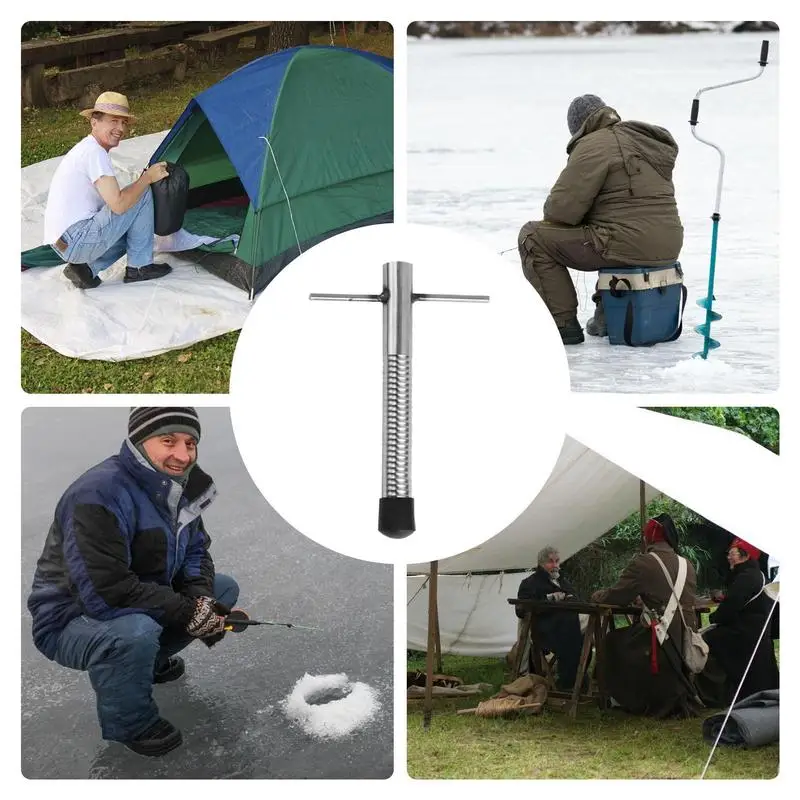 Шнек для зимней рыбалки Т-образный дизайн гвоздь из нержавеющей стали ледяное