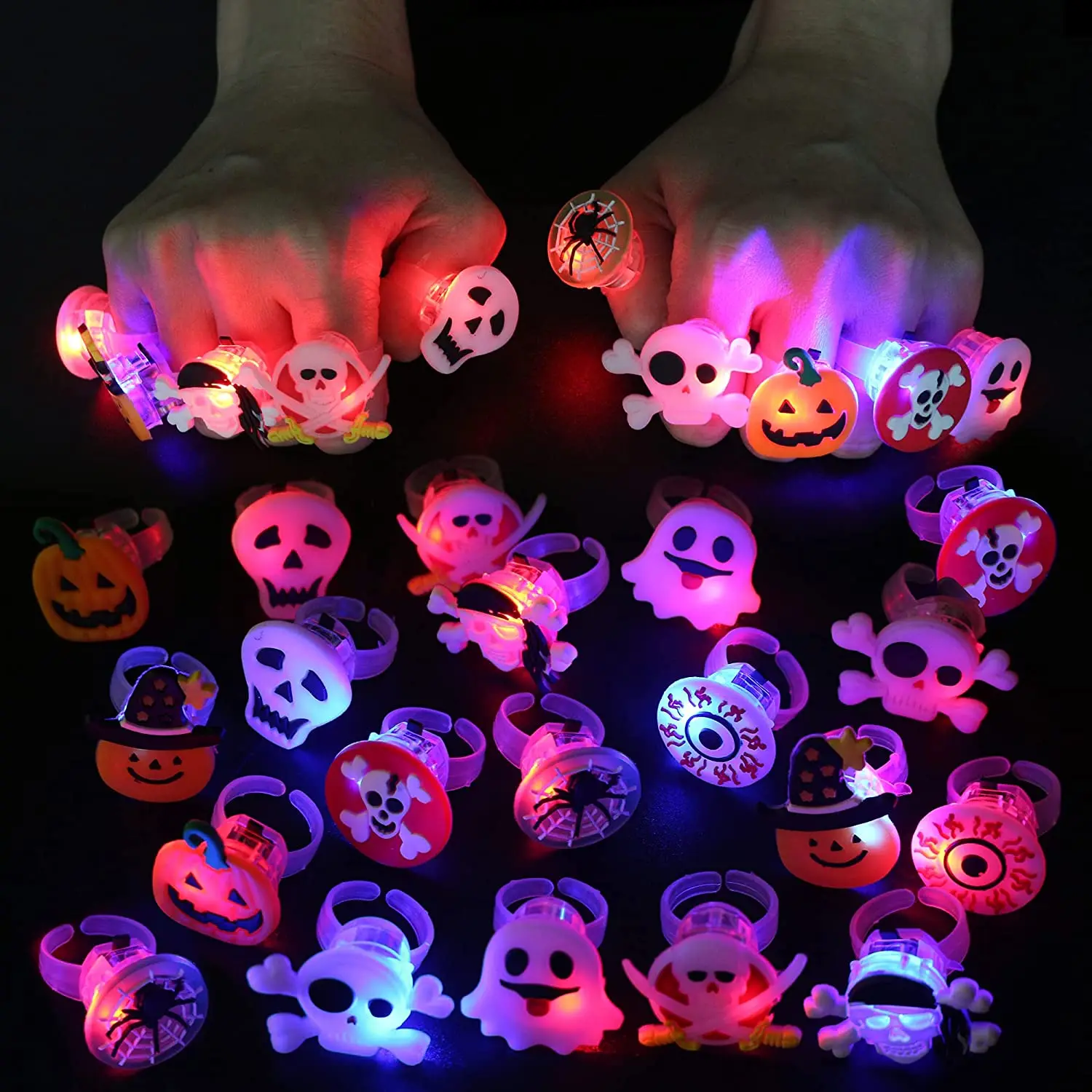 

Детские светящиеся игрушки, светящиеся кольцо-брошь, подарки на Хэллоуин вечерние ринку, Детские Сувенирные подарки, украшения на Хэллоуин,...