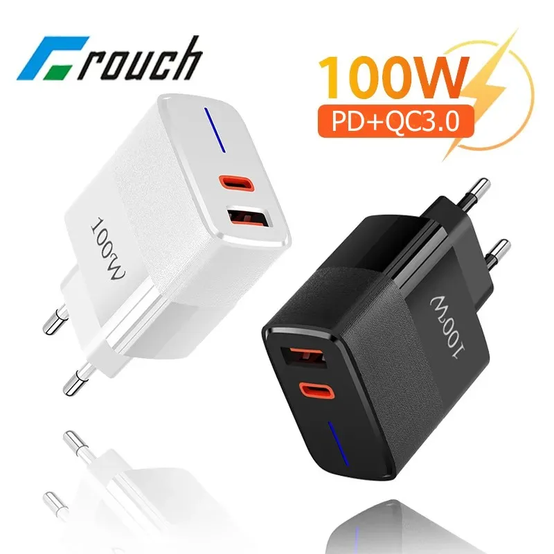 

100W USB Charger Fast Charging PD QC 3.0 Wall Charger Type C Cell Phone Adapter For iPhone 14 13 Pro Max Samsung Xiaomi Huawei